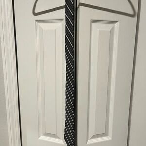 Stylish Black and Gray Striped Tie